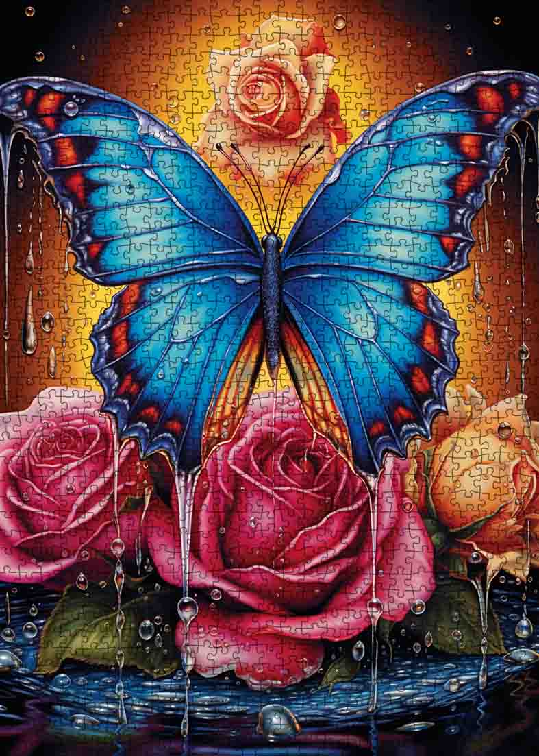 Mystical Butterfly and Roses Jigsaw Puzzle