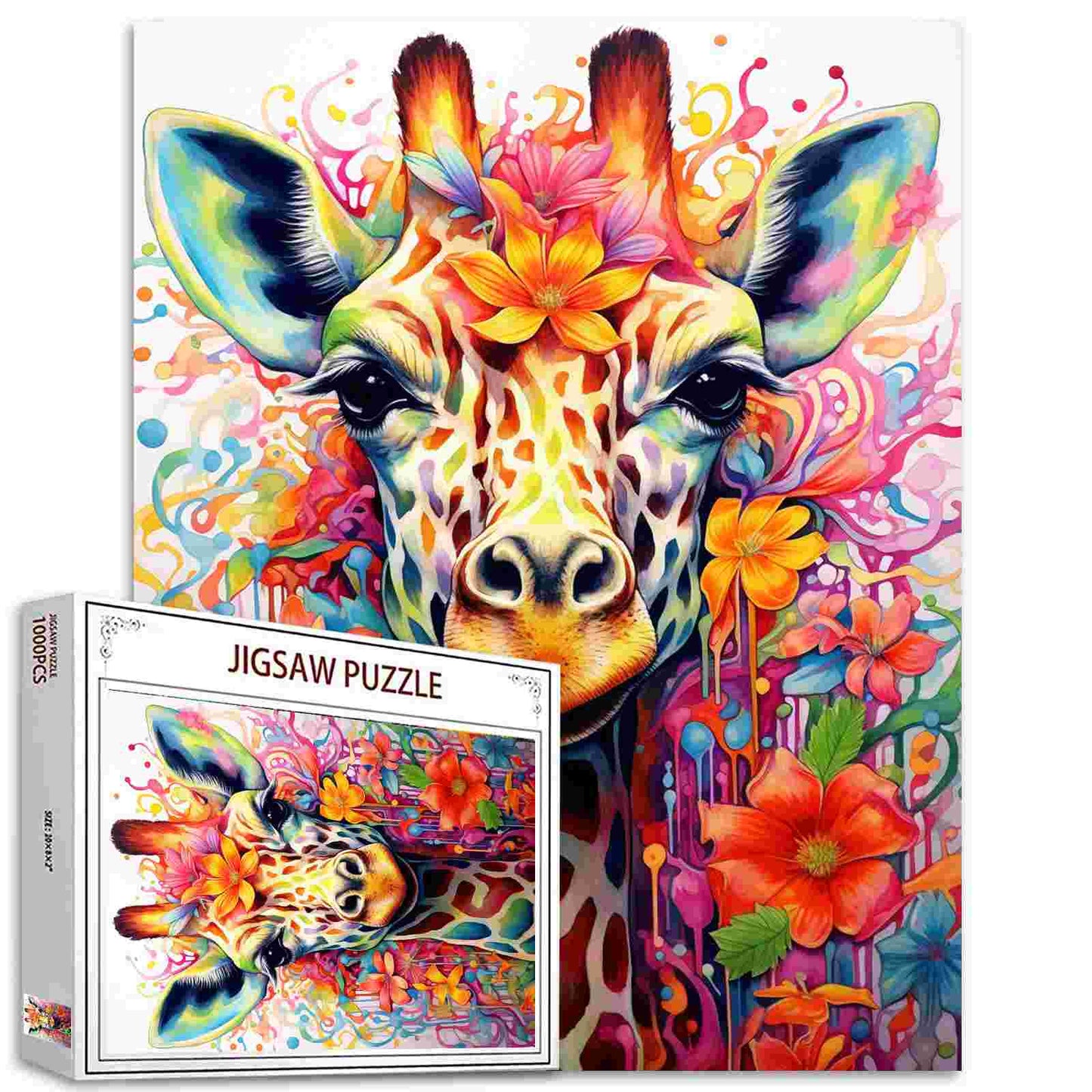 Puzzles d'animaux colorés représentant des girafes 