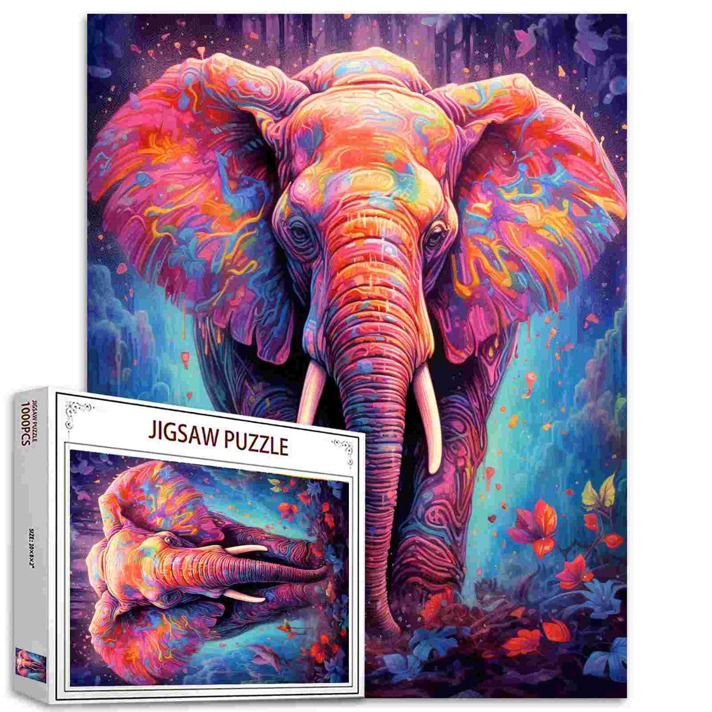 Puzzles d'éléphants colorés 