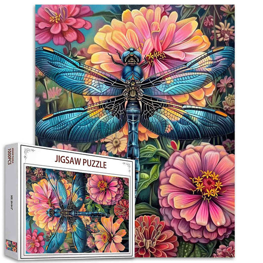 Vibrant Dragonfly Garden Jigsaw Puzzles