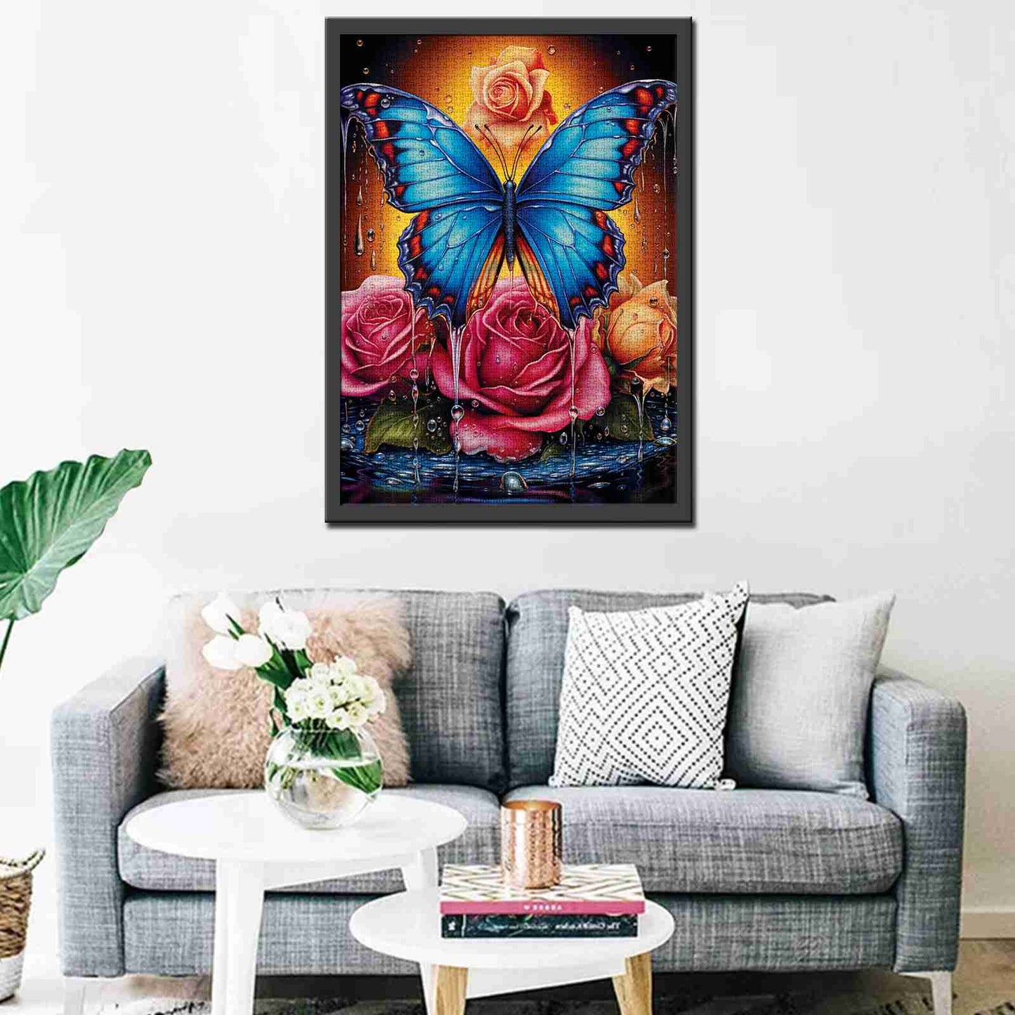 Mystical Butterfly and Roses Jigsaw Puzzle