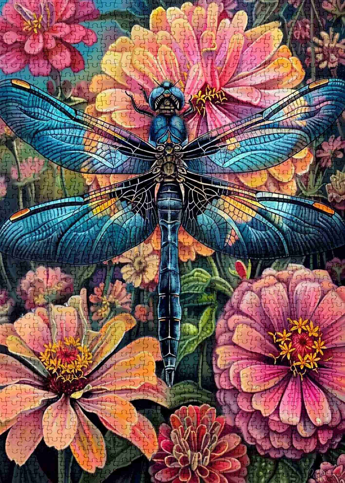 Vibrant Dragonfly Garden Jigsaw Puzzles