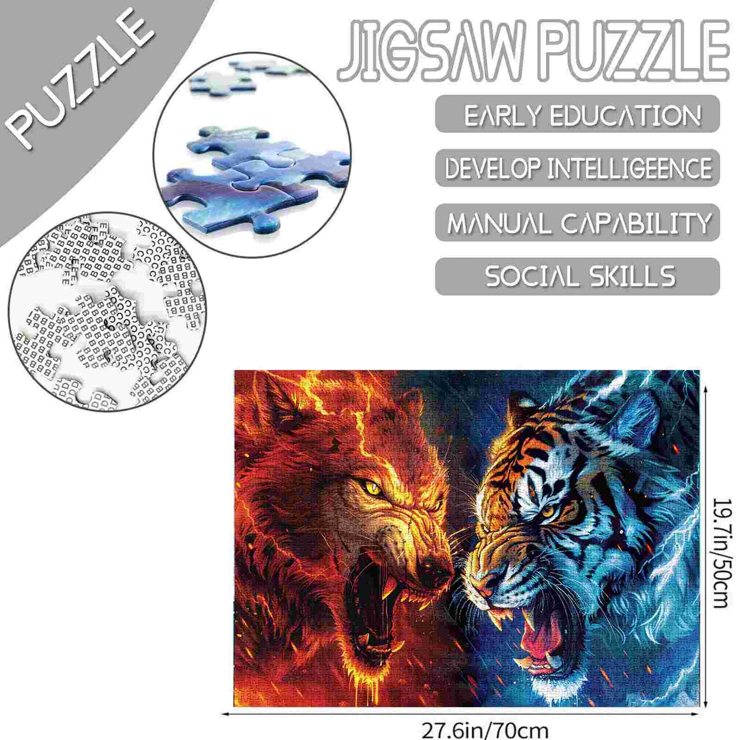 Puzzles Loup et Tigre de Feu et de Glace