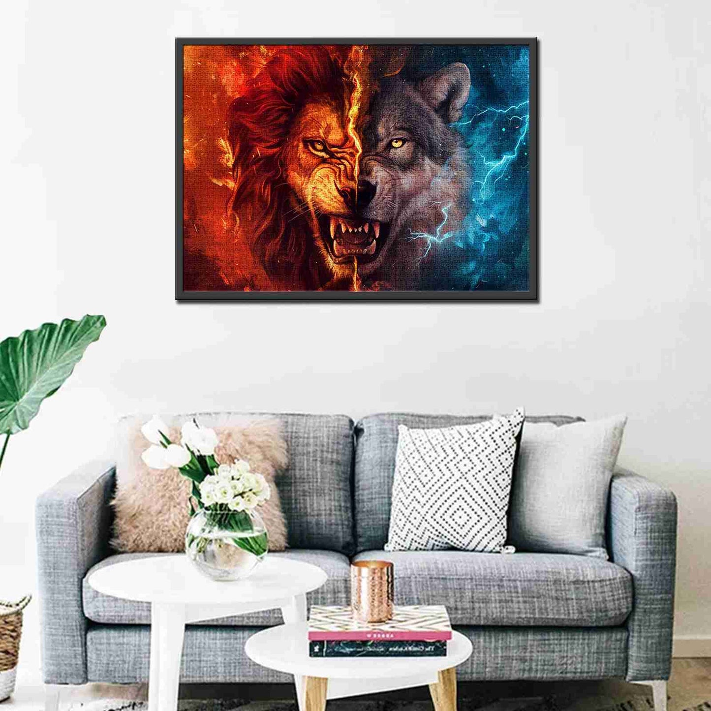 Puzzles Lion et Loup Feu et Glace