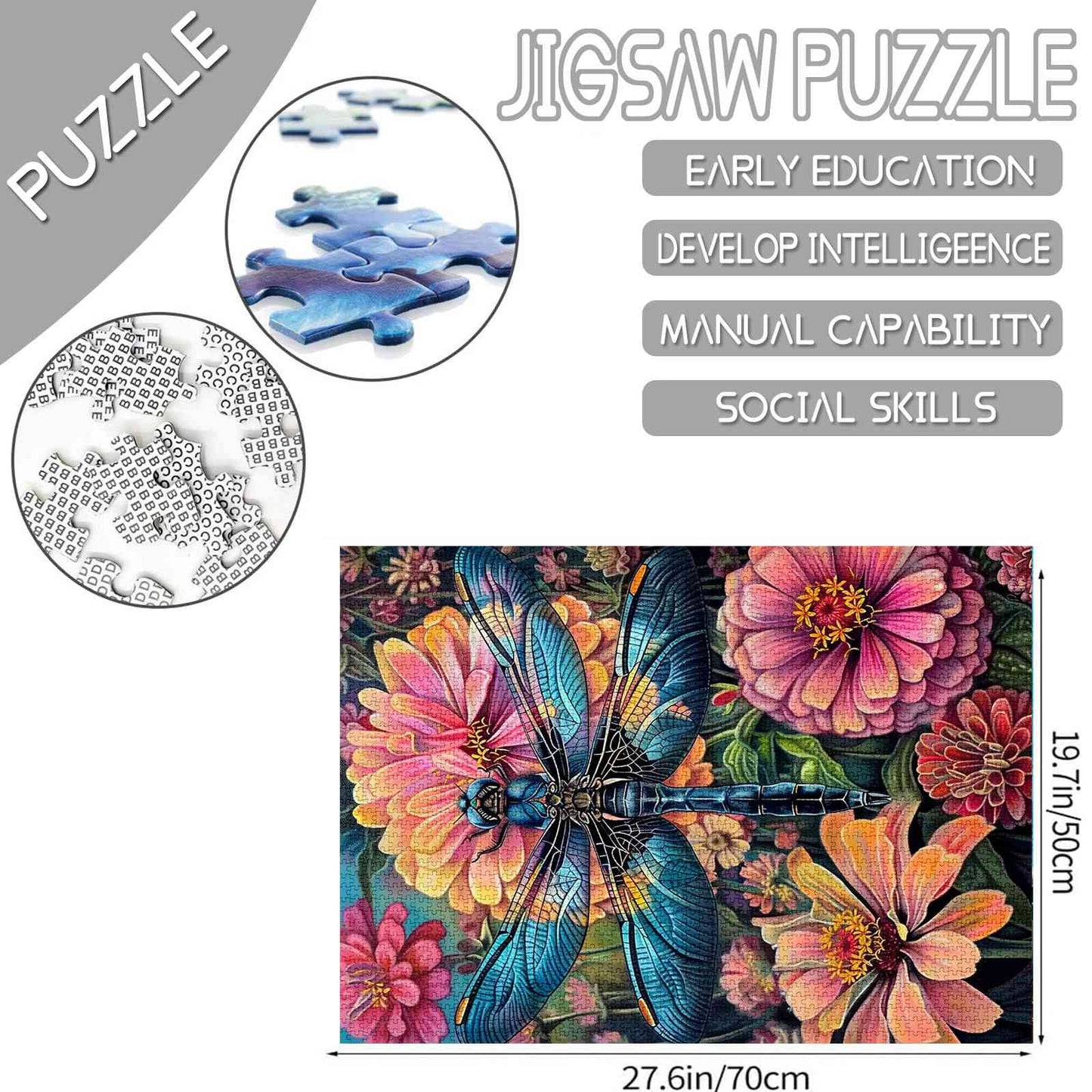 Vibrant Dragonfly Garden Jigsaw Puzzles