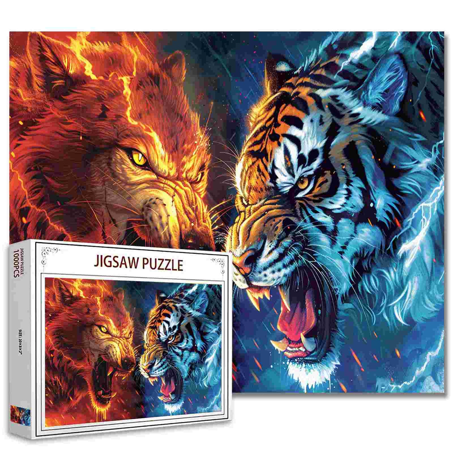 Puzzles Loup et Tigre de Feu et de Glace