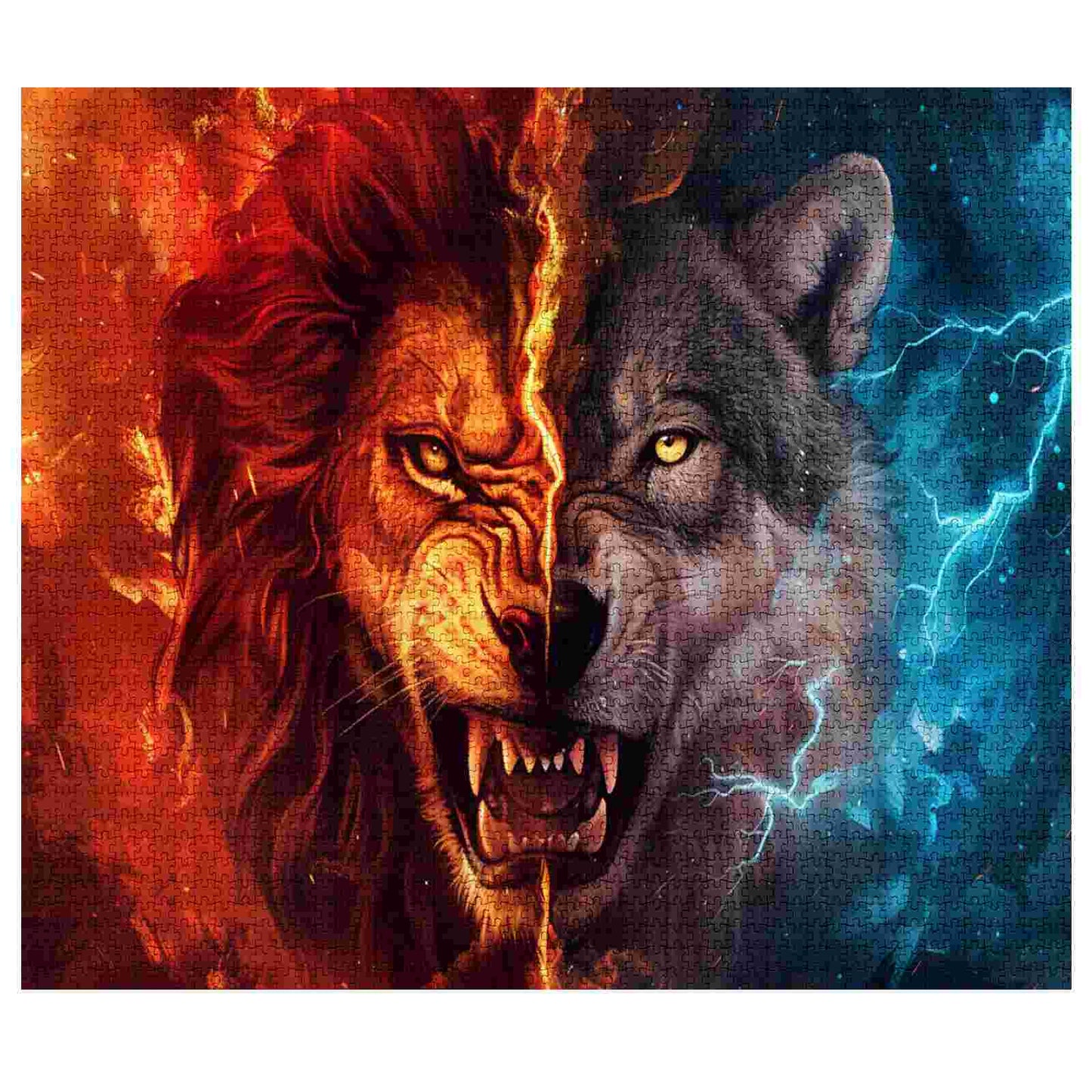 Puzzles Lion et Loup Feu et Glace