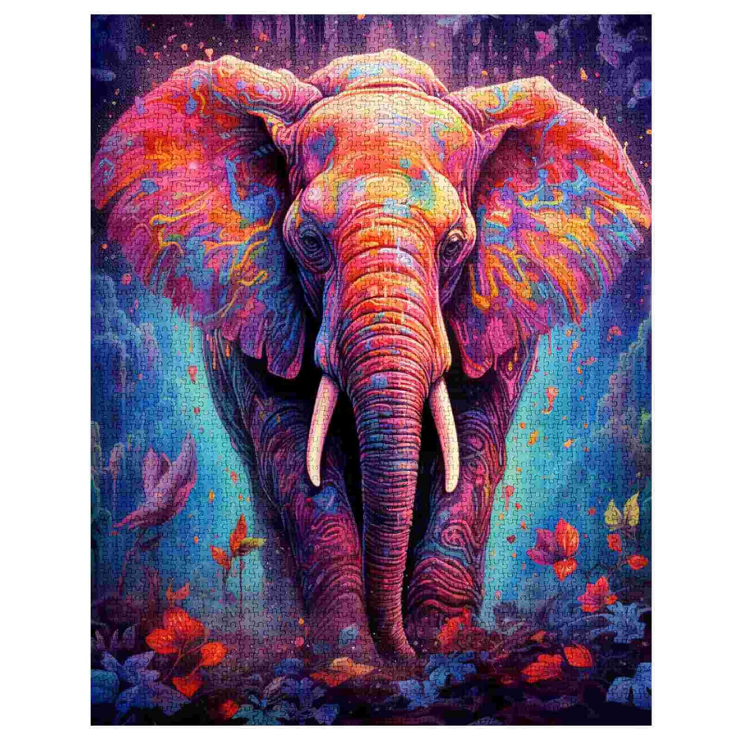 Puzzles d'éléphants colorés 