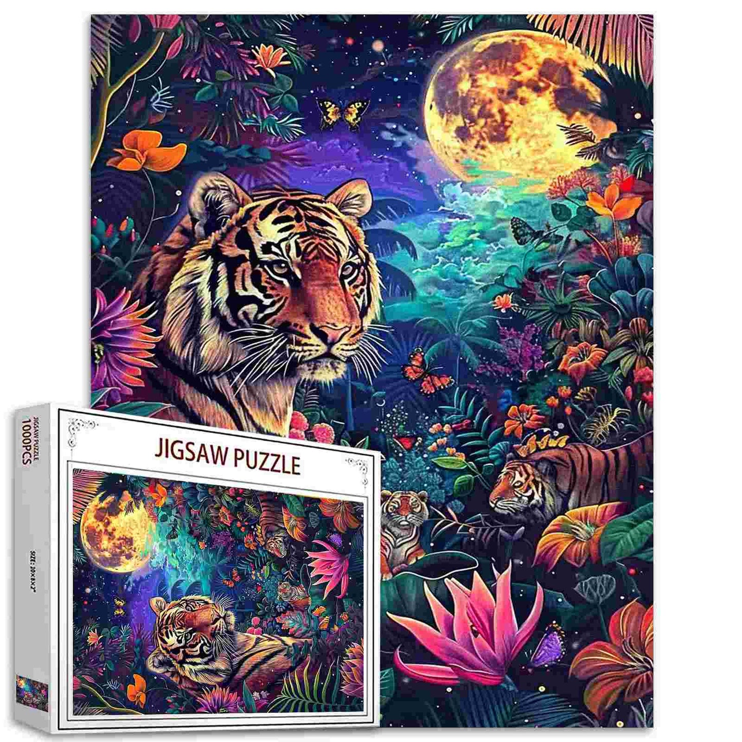 Puzzles Tigre Mystique Sous La Pleine Lune 