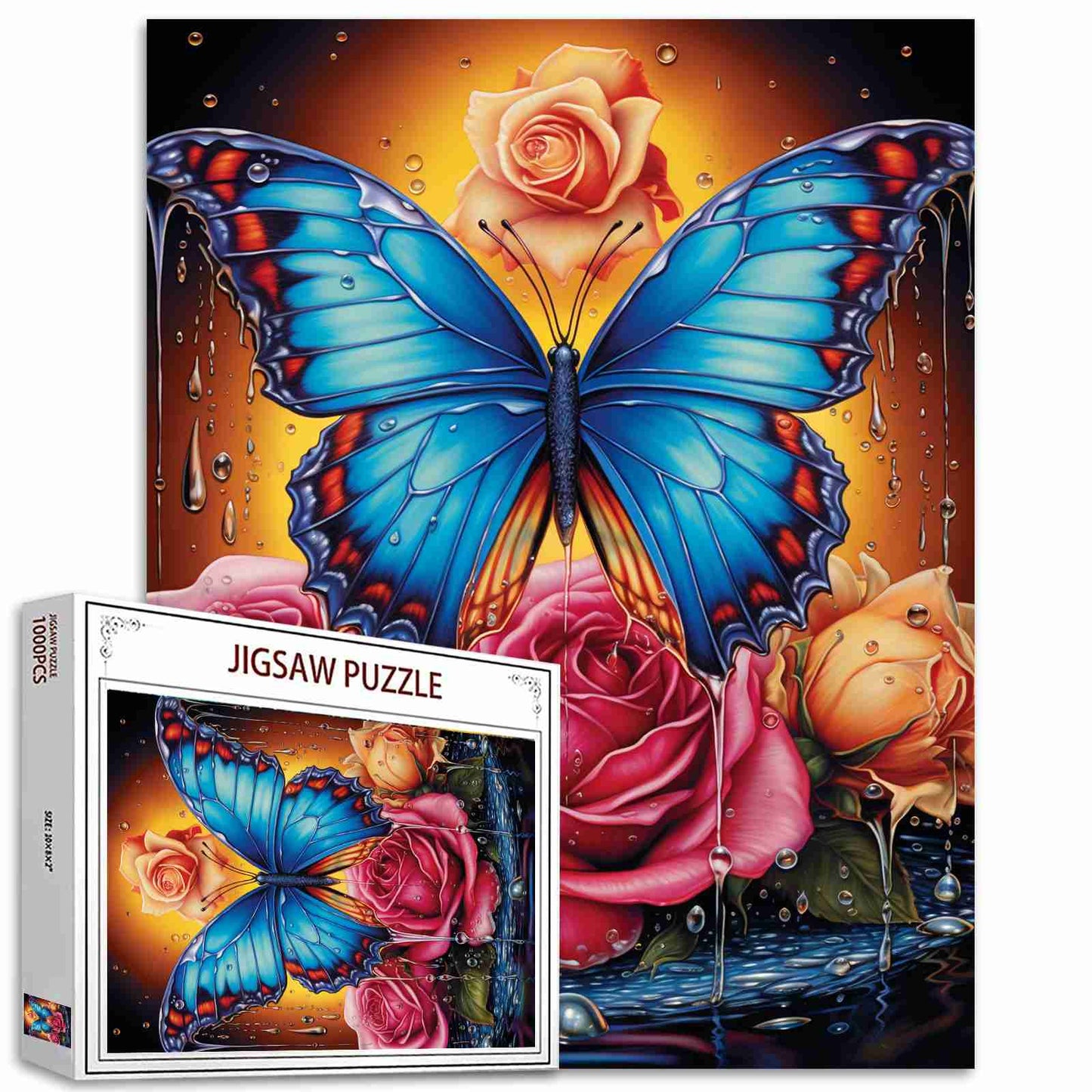 Mystical Butterfly and Roses Jigsaw Puzzle