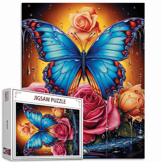 Mystical Butterfly and Roses Jigsaw Puzzle