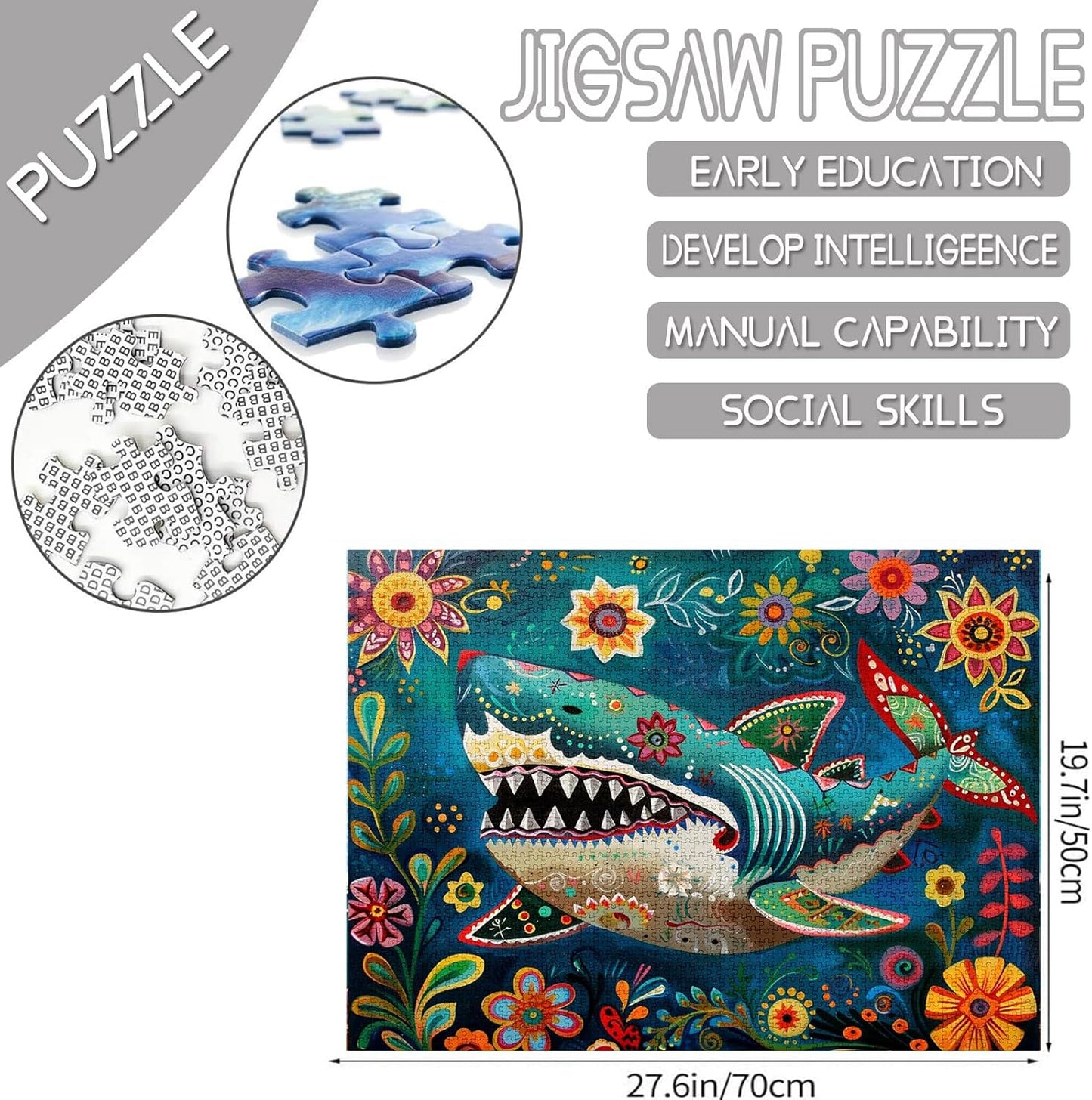 Fierce Shark Marine Animals Jigsaw Puzzles