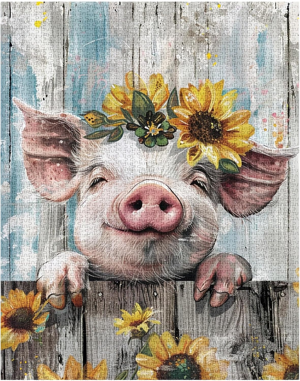 Vintage Style Farm Pig Jigsaw Puzzles