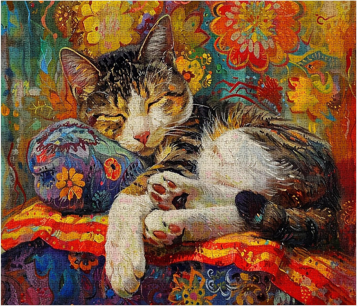 Puzzles de chat endormi sur un oreiller 