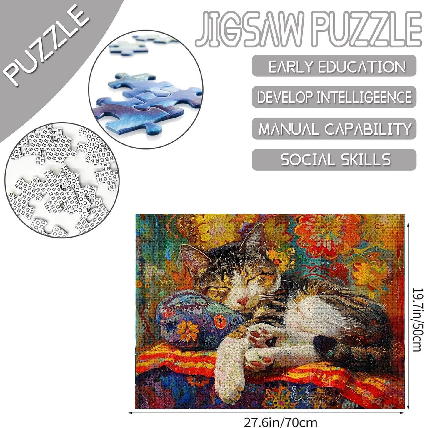 Puzzles de chat endormi sur un oreiller 