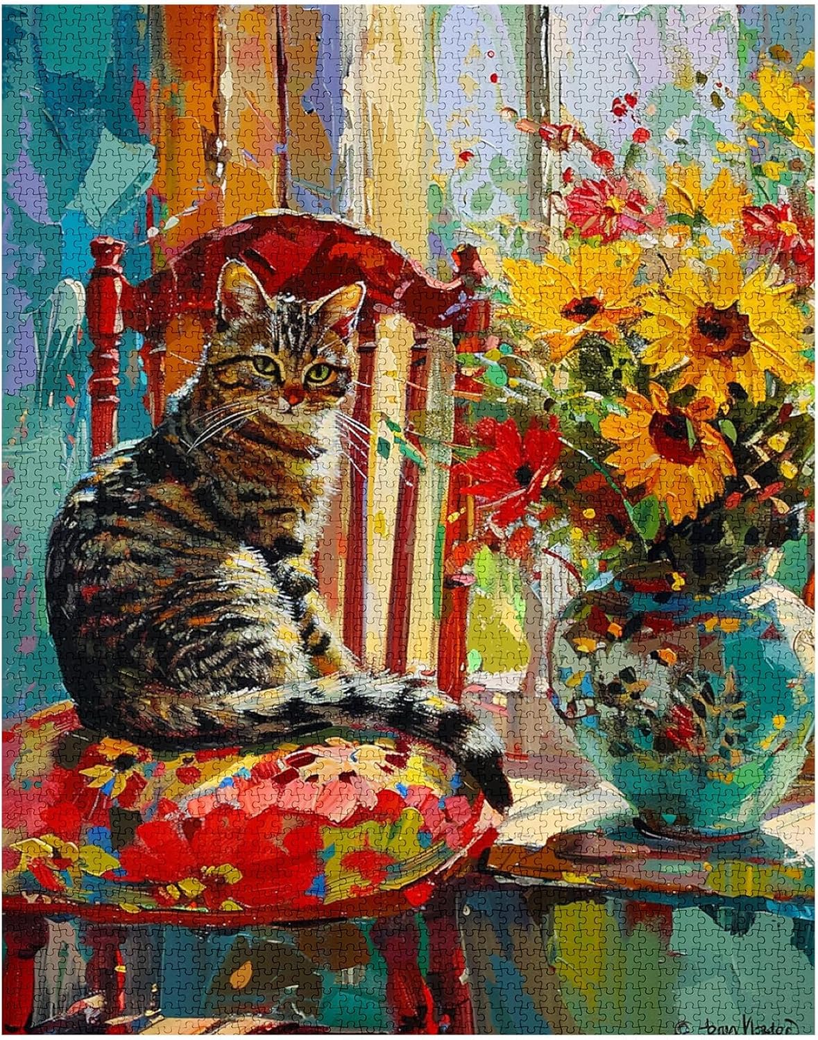 Puzzles de chats mignons assis sur des chaises 