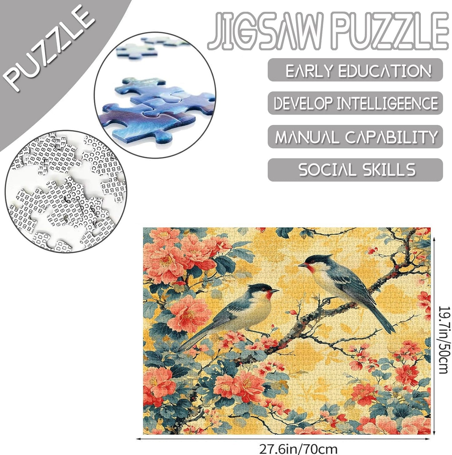 Puzzles Deux oiseaux sur une branche 