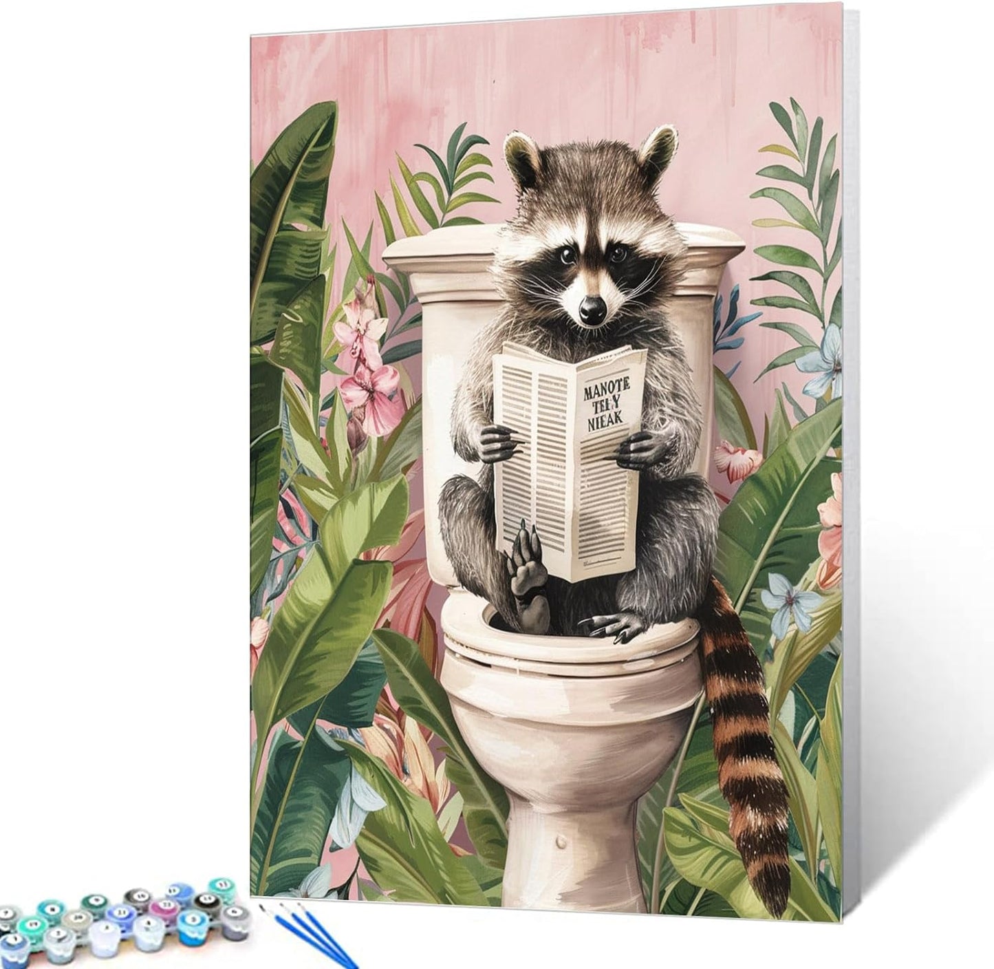 Racoon on the Toilet Paint by Numbers