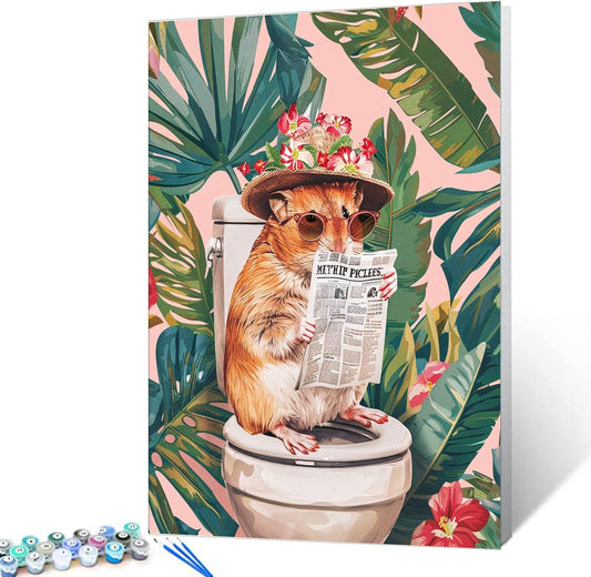 Hamster on the Toilet Paint by Numbers