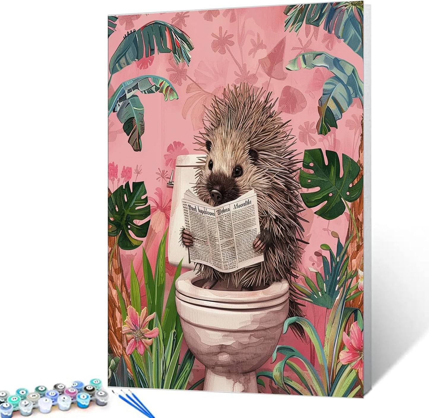 Hedgehog on the Toilet Paint by Numbers