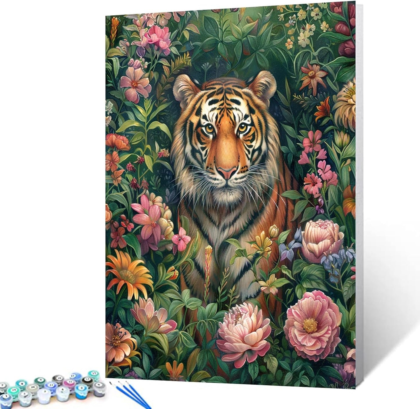 Floral Tiger Painting by Numbers