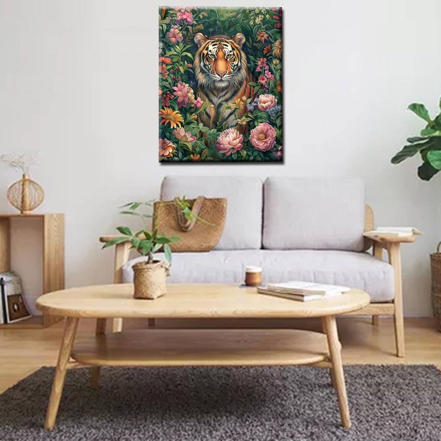 Floral Tiger Painting by Numbers