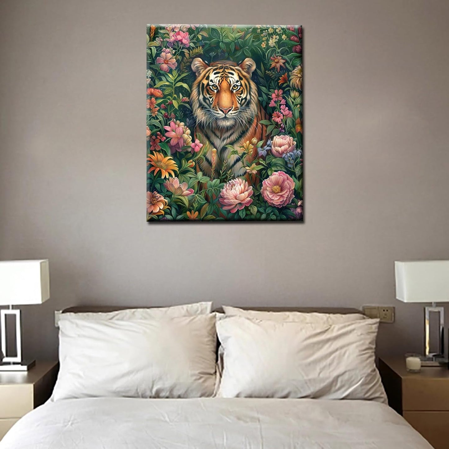 Floral Tiger Painting by Numbers