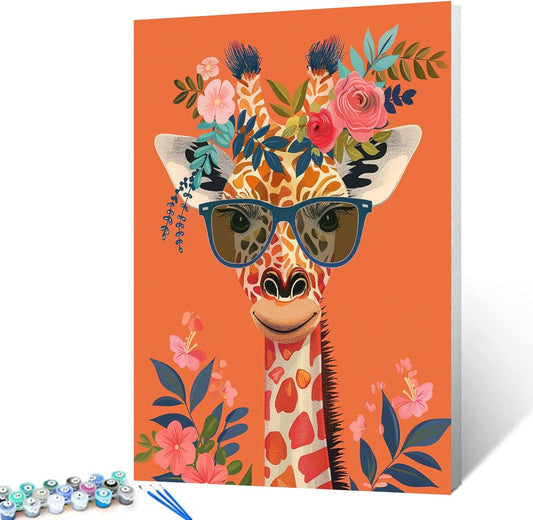 Giraffe Wearing Sunglasses Painting by Numbers