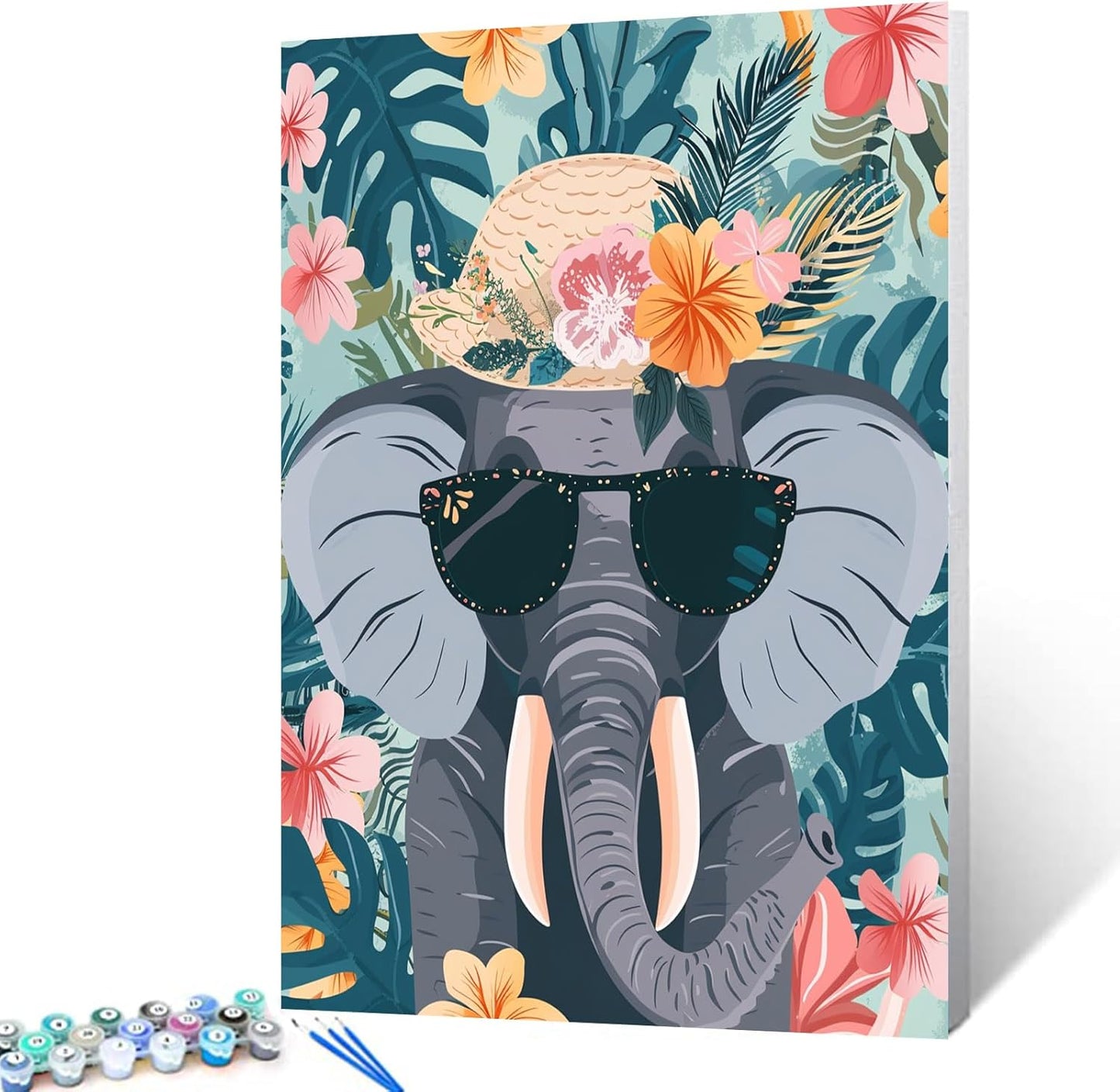 Elephant Wearing Sunglasses Painting by Numbers