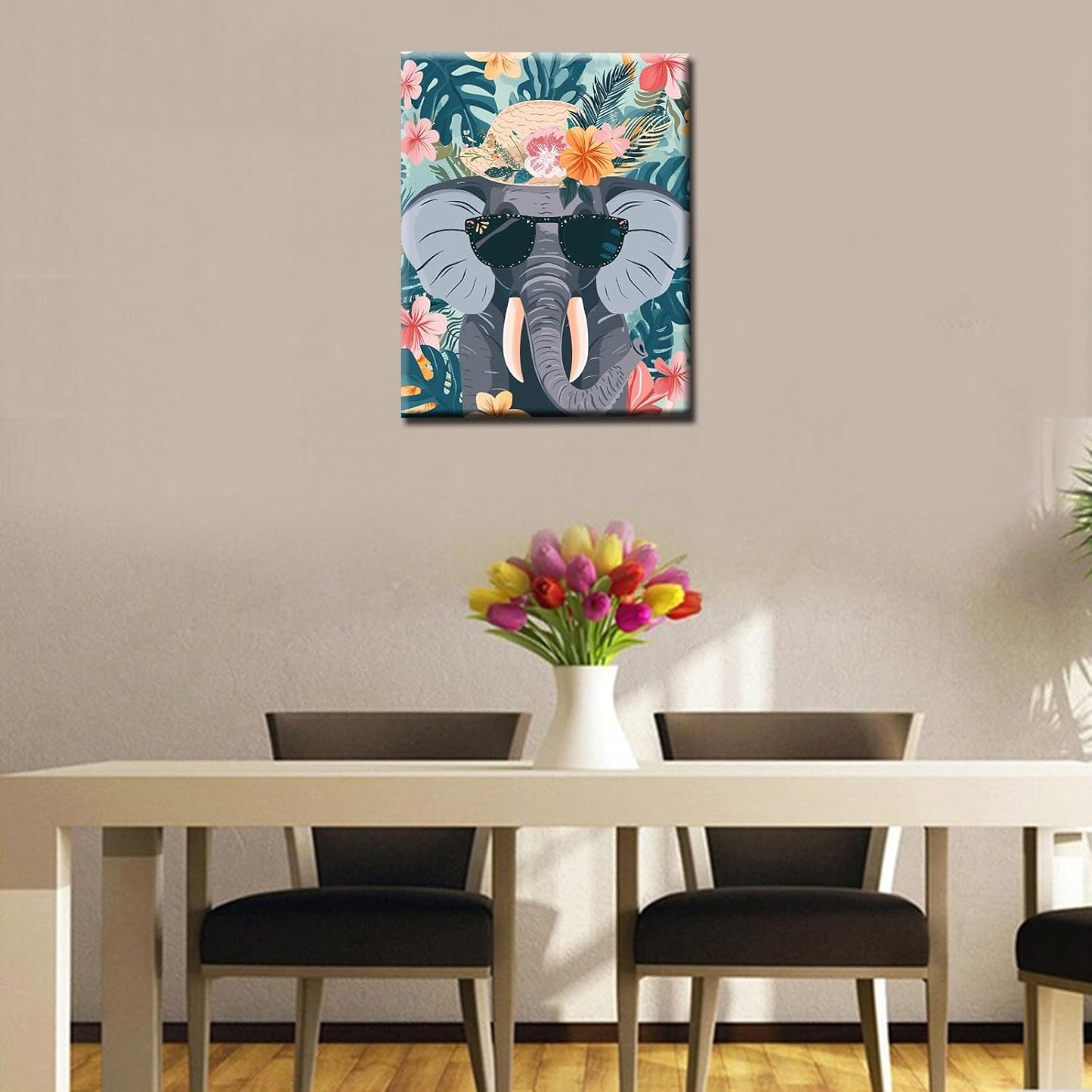 Elephant Wearing Sunglasses Painting by Numbers