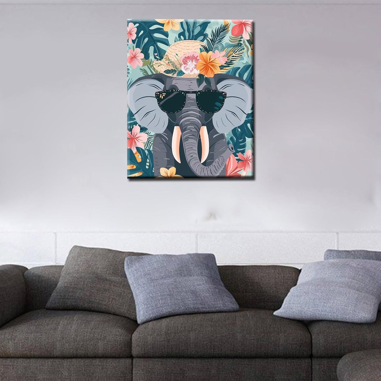 Elephant Wearing Sunglasses Painting by Numbers