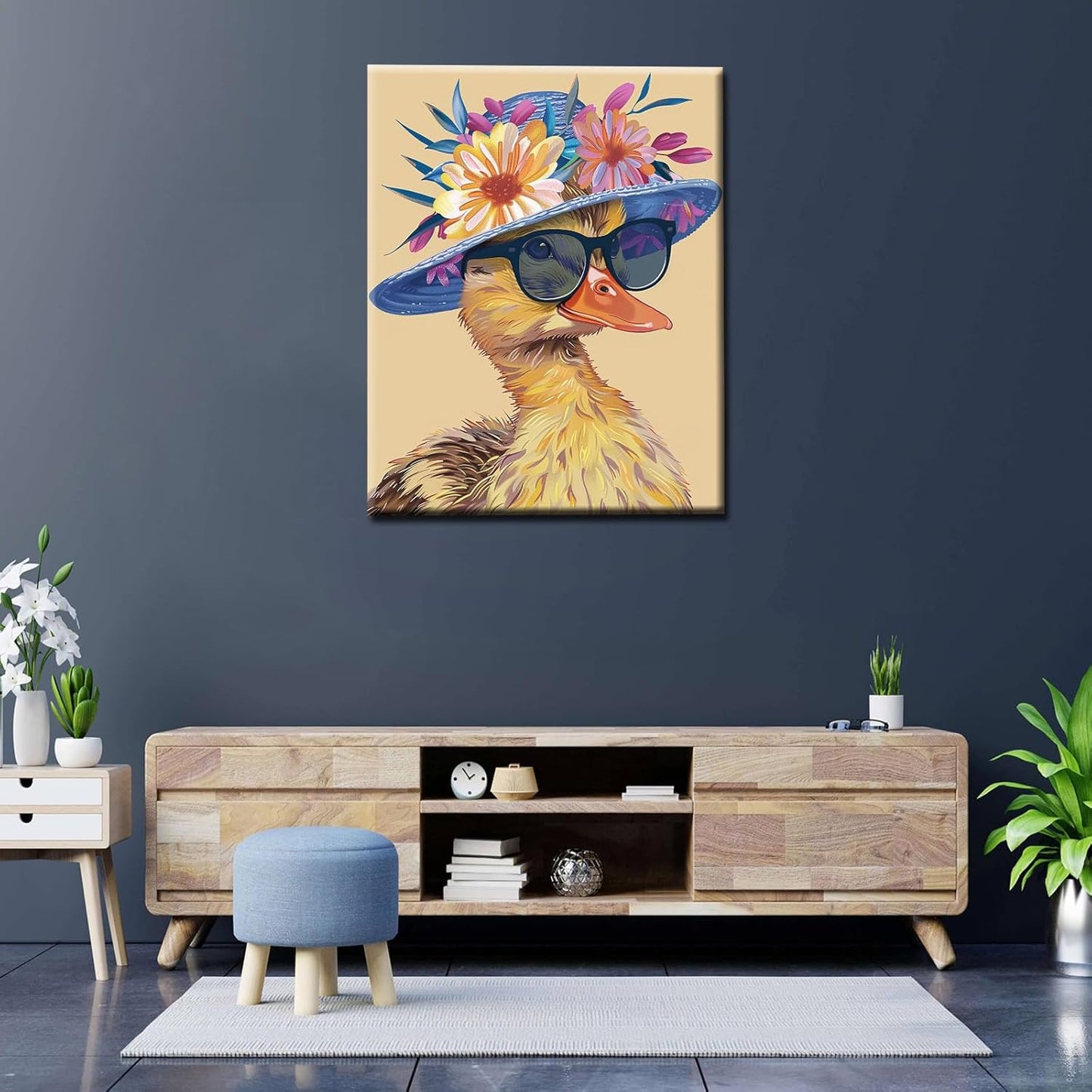 Yellow Duck with Sunglass Painting by Numbers