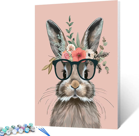 Little Rabbit Wearing Sunglasses Painting by Numbers