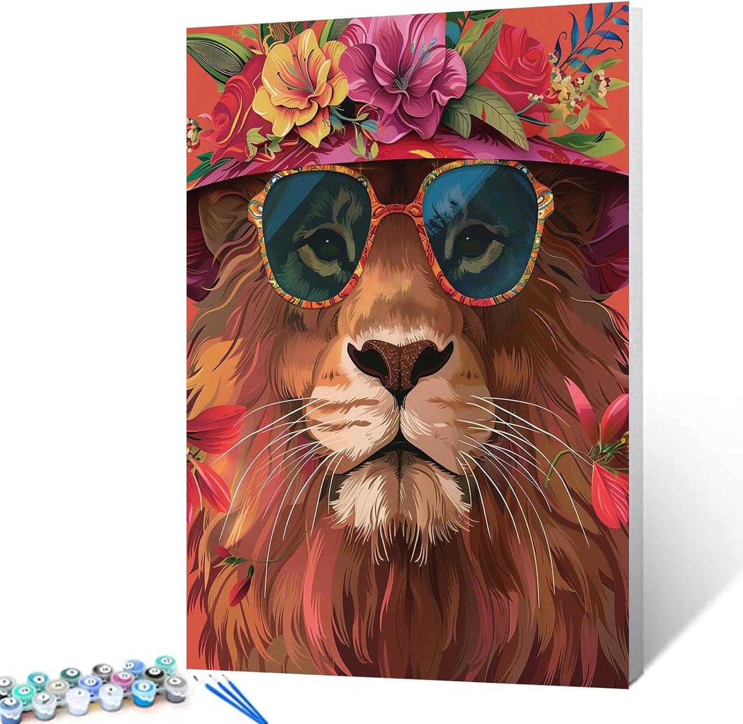 Lion Wearing Sunglasses Painting by Numbers