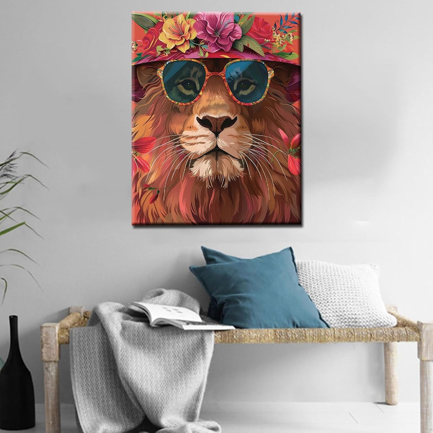 Lion Wearing Sunglasses Painting by Numbers