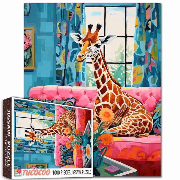 thumbnail image 2 of Puzzles For Adults 1000 Piece Cute Giraffe Animal Flower Jigsaw Puzzles Kids Game Toys Gift Home Decor 202a7096 2 of 11