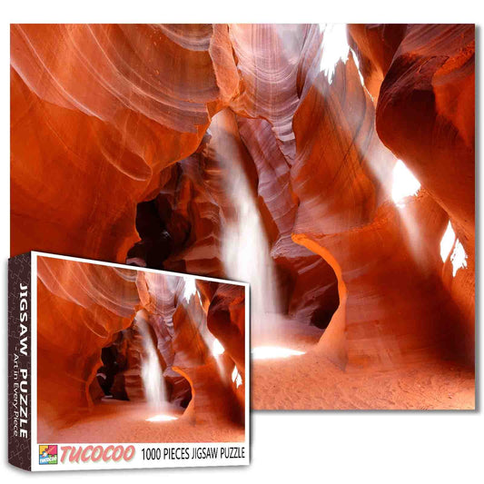 Antelope Canyon Lightbeam Jigsaw Puzzle
