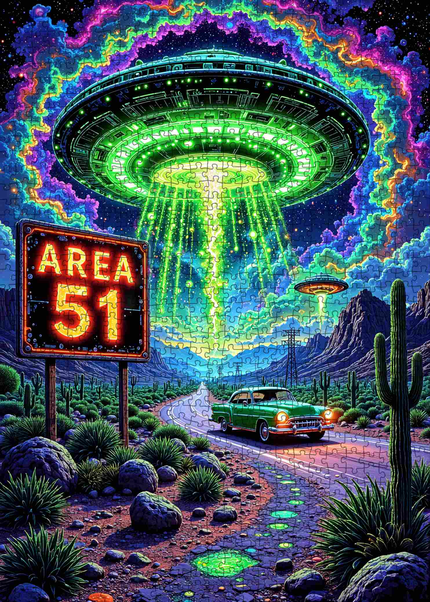 Area 51 UFO Encounter Jigsaw Puzzle – Tucocoo