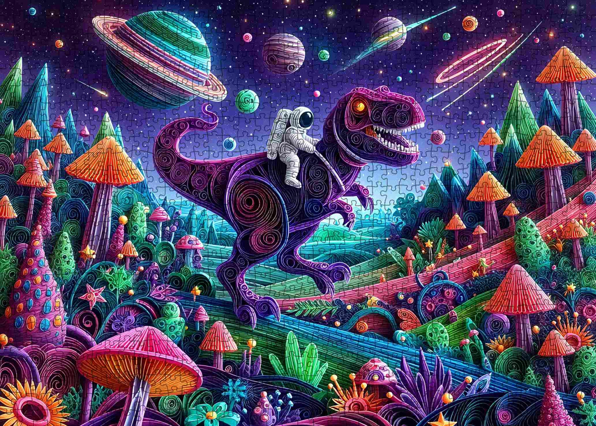 Astronaut Dinosaur Adventure Jigsaw Puzzle