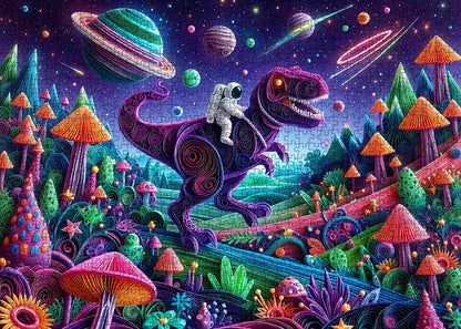 Astronaut Dinosaur Adventure Jigsaw Puzzle