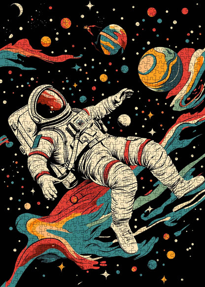 Astronaut Floating in Space Jigsaw Puzzle