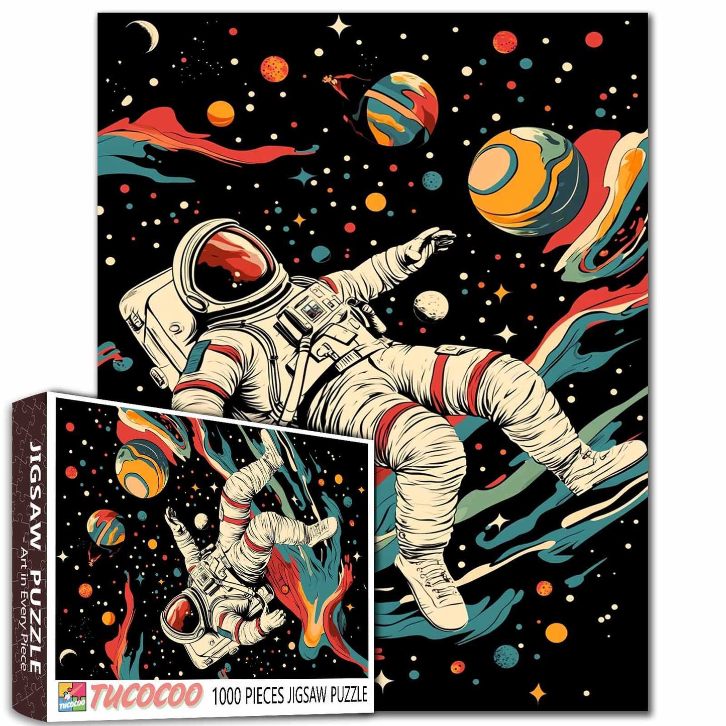 Astronaut Floating in Space Jigsaw Puzzle