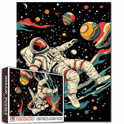 Astronaut Floating in Space Jigsaw Puzzle