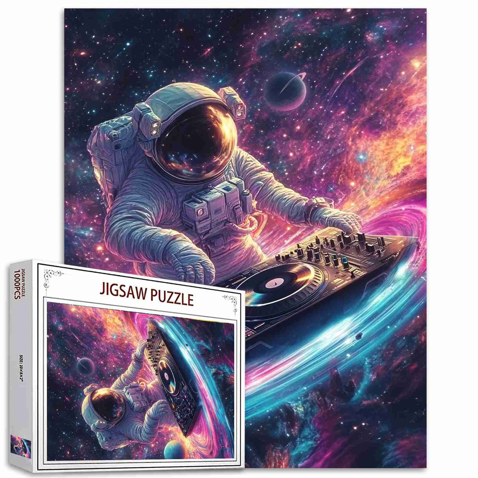 Astronaut DJ in the Cosmic Groove Jigsaw Puzzle