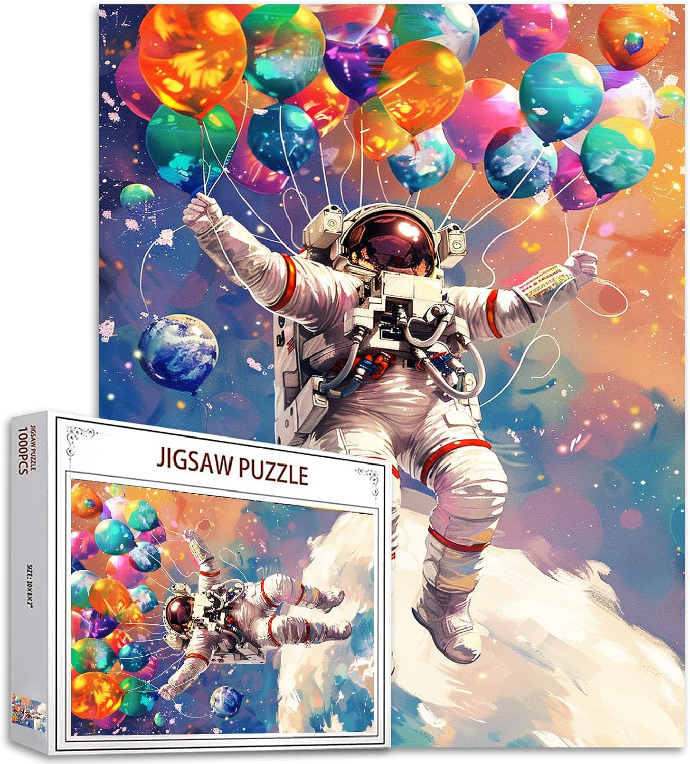 Brave Astronaut Hodling Balloon Jigsaw Puzzles