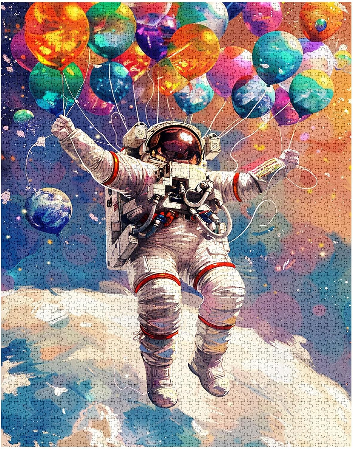 Brave Astronaut Hodling Balloon Jigsaw Puzzles