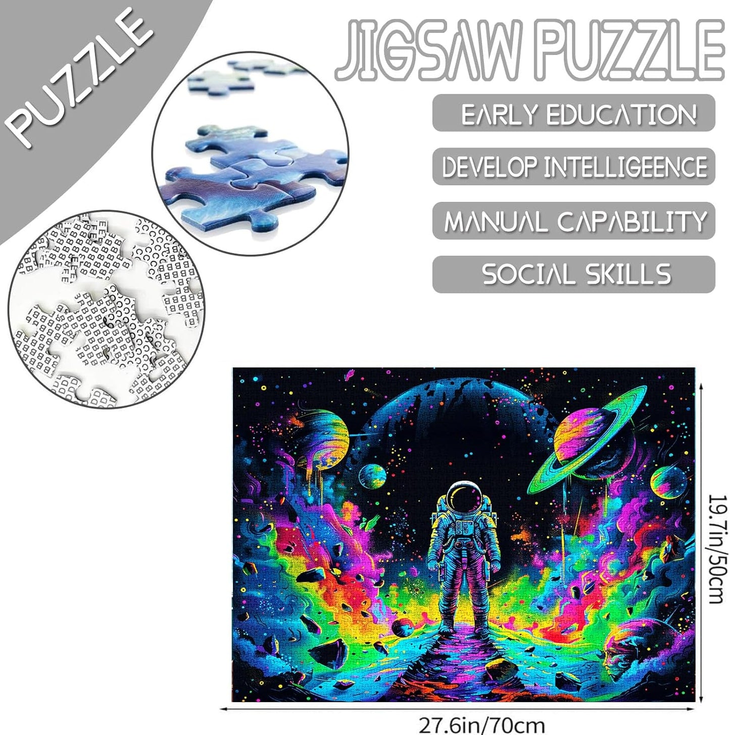 Astronauts in Galaxy Nebula Jigsaw Puzzles