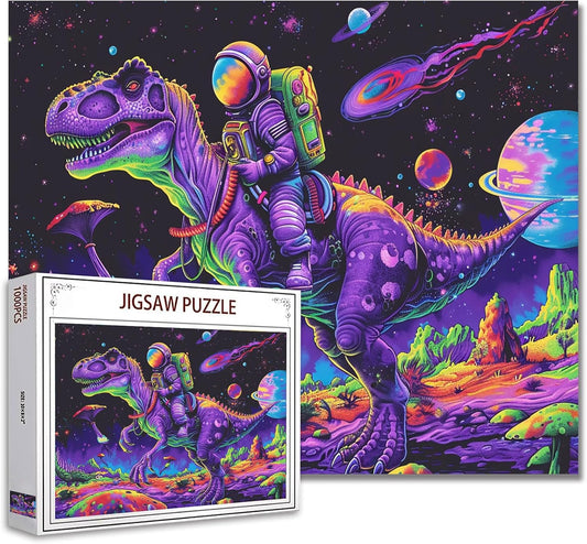 Astronaut rides Dinosaur Jigsaw Puzzles