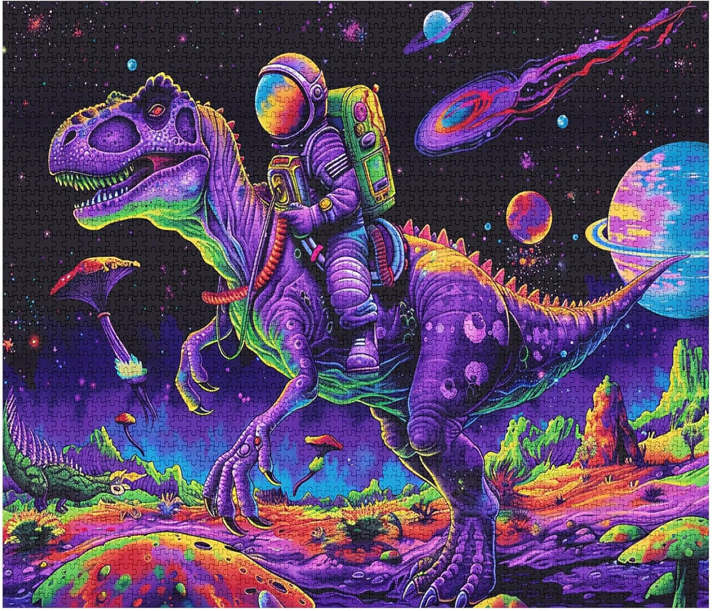 Astronaut rides Dinosaur Jigsaw Puzzles