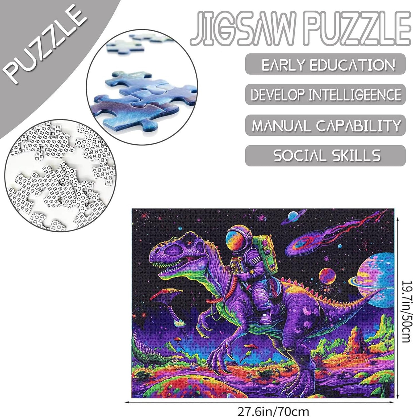 Astronaut rides Dinosaur Jigsaw Puzzles